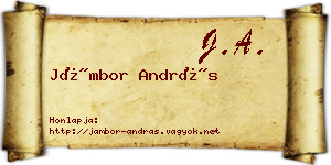 Jámbor András névjegykártya