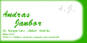 andras jambor business card