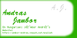 andras jambor business card